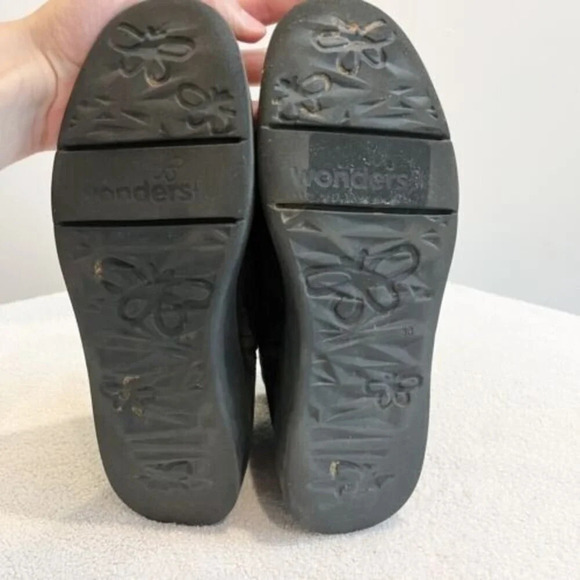 Wonders Fly Women’s 8 Black Ankle Boots 8332 Booties Suede Platform 38 Side Zip - Picture 9 of 11